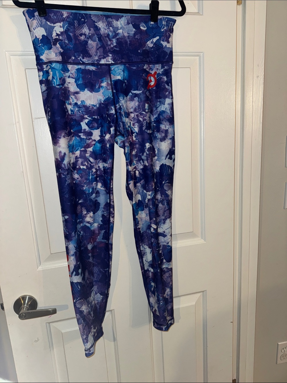peloton Purple Blue Floral Print Leggings
